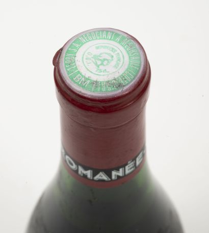 ROMANEE-CONTI 1 bouteille, 1975.

Domaine de la Romanée-Conti.

Numérotée 2817.

Niveau...