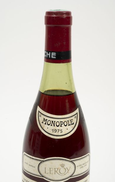 La Tache 1 bouteille, 1975.

Domaine de la Romanée-Conti.

Numérotée 10782.

Niveau...