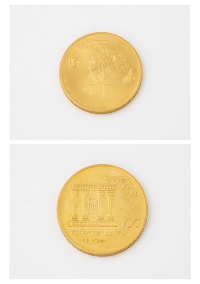 ISRAEL A coin of 100 lirot gold, 1968.

Struck for the 20th anniversary of the independence.

Weight...