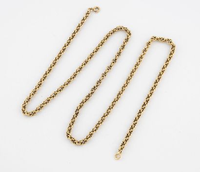 Necklace in yellow gold (750) with a fancy...