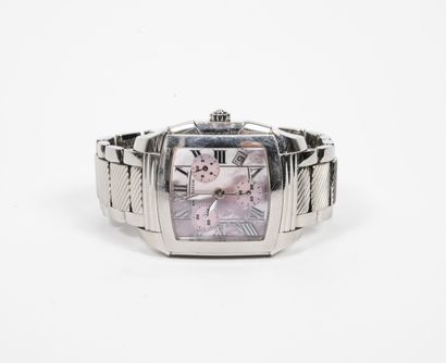 MAUBOUSSIN, Délicieuse Ladies' wristwatch in steel. 

Rectangular case. 

Dial with...