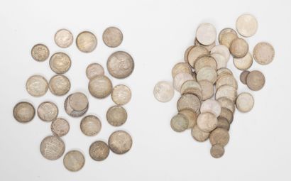 FRANCE, XXème siècle Lot of silver coins with the Sower (early XXth and 60's) and...