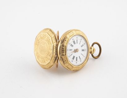 Yellow gold collar watch (750)

Faceted case,...