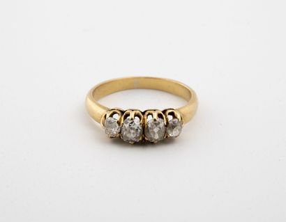 Yellow gold (750) girl's ring centered on...