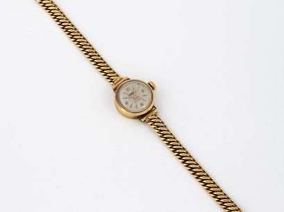 Lancia Lady's wristwatch in yellow gold (750). 

Round case.

Dial with satin-finished...