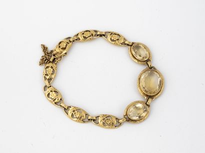 Bracelet articulé en or jaune (750) à trois...