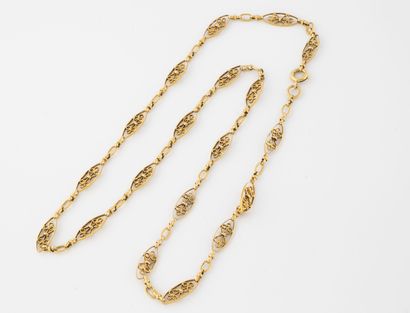 Yellow gold necklace (750) with filigree...