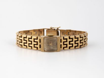 Montre bracelet de dame en or jaune (750).

Boîtier...