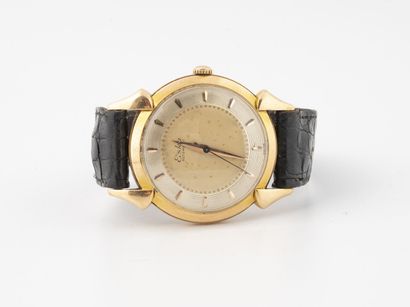 ESKA Men's wrist watch.

Circular case in yellow gold (750).

Gold dial with annular...