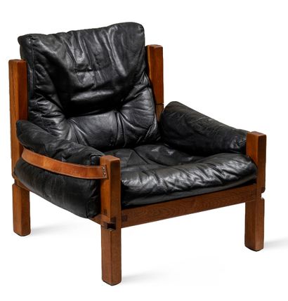 Pierre CHAPO (1927-1987) S 15.
Comfortable armchair.
Model created in 1966.
In solid...