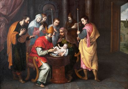 Attribué à Ambriosus FRANKEN II (Anvers vers 1581 / 16012 - id. 1632) 
La Circoncision...