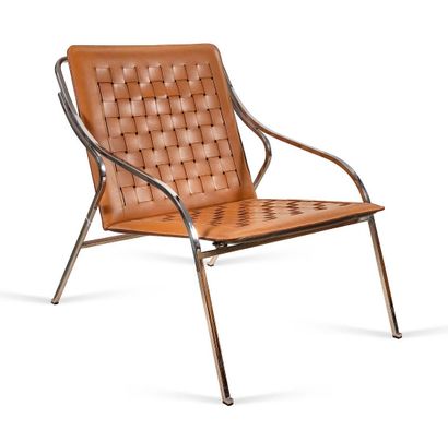 Marco ZANUSO (1916-2001) Paire de fauteuils Fourline.
Modèle créé en 1964.
En acier...
