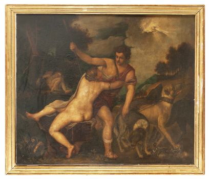 D'après Le TITIEN - Tiziano Vecellio (Pieve di Cadore (1488/1490 - Venise 1576) 
Venus...
