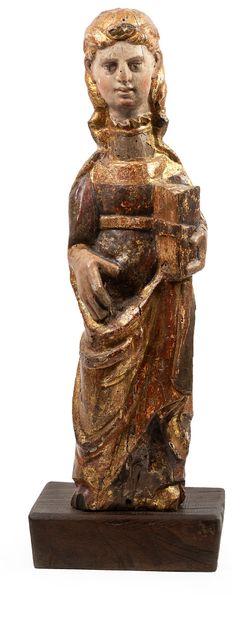 null 
Holy Woman.



In carved, gilded and polychromed wood.



Standing with her...