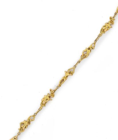 Etonnant bracelet articulé en or jaune (750),...