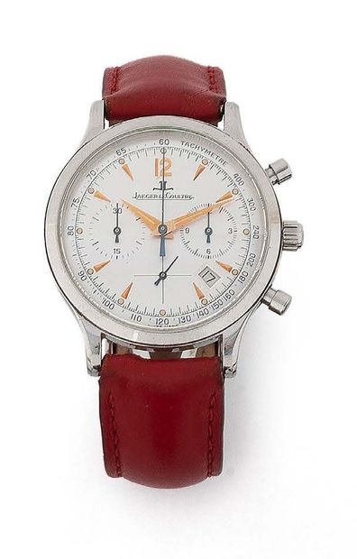 JAEGER LECOULTRE “MASTER CONTROL 1000 HOURS” Montre chronographe en acier, cadran...