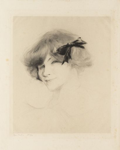 Edgar CHAHINE (1874-1947) The beautiful Rita, 1903.

Drypoint on paper.

Signed lower...