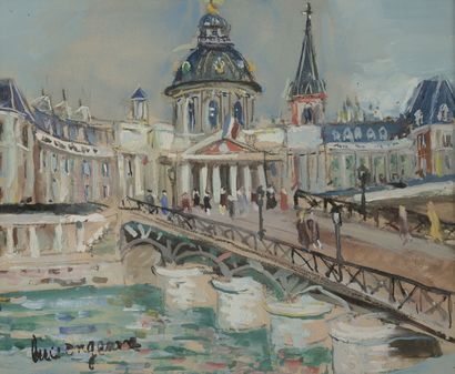 Lucien GENIN (1894-1953) Vue de l'Institut et du Pont des Arts.

Aquarelle et gouache...