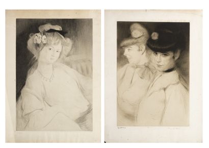 Edgar CHAHINE (1874-1947) Brune et Blonde, 1907.

Pointe sèche sur papier.

Signé...