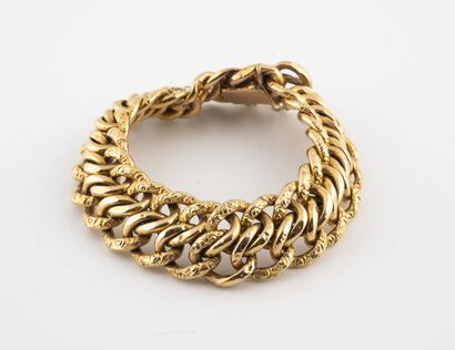 Yellow gold (750) bracelet with hollow American...