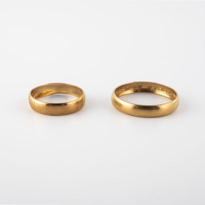 Lot of two Parisian wedding rings in yellow...