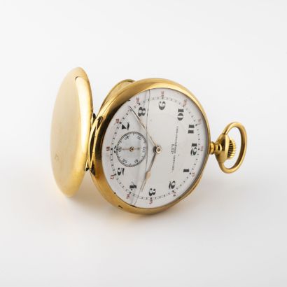 LIP Chronomètre officiel Montre de gousset en or jaune (750).

Couvercle arrière...