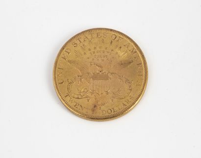 ETATS-UNIS Une pièce de 20 dollars or, 1899.

Poids : 33.4 g. 

Rayures et usure...