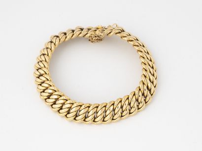 Yellow gold bracelet (750) with American...