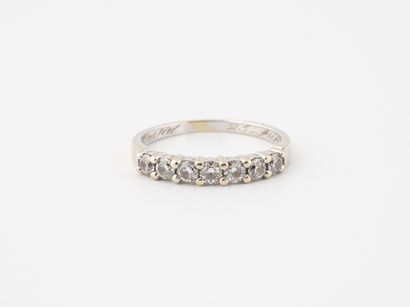 null Half American wedding band in yellow gold (750), formerly rhodium-plated, set...