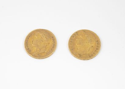 France Two coins of 20 francs gold Napoleon I, Paris, 1811 and Lille, 1812. 

Total...