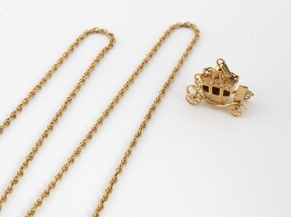 Necklace chain in yellow gold (750) with...