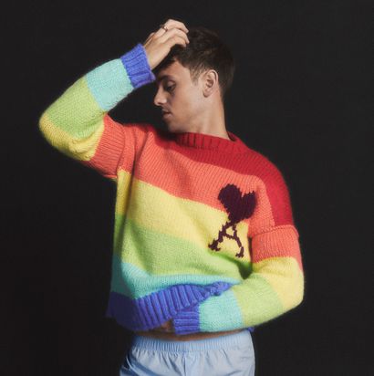 AMI PARIS X TOM DALEY - Ami de Coeur Rainbow Jumper by Tom Daley 
The Ami de Coeur...