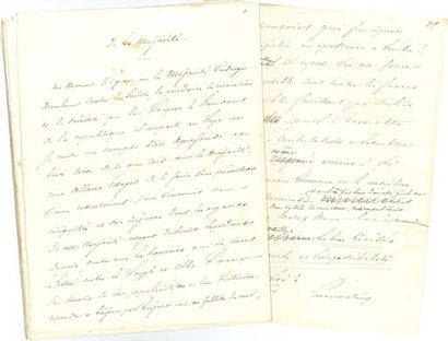 LAMARTINE Alphonse de (1790-1869). 7 autograph MANUSCRITS signed "Lamartine," 1851;...