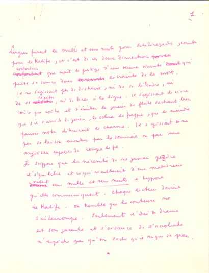 COCTEAU JEAN (1889-1963). 2 autograph MANUSCRITS signed "Jean Cocteau", ; 4 pages...