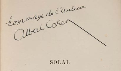 COHEN Albert (1895-1981). Solal (Paris, Éditions de la Nouvelle Revue Française,...