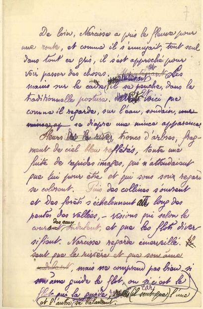 GIDE André (1869-1951). 
AUTOGRAPHIC MANUSCRIPT, Du Narcisse, [1890]; 32 leaves,...