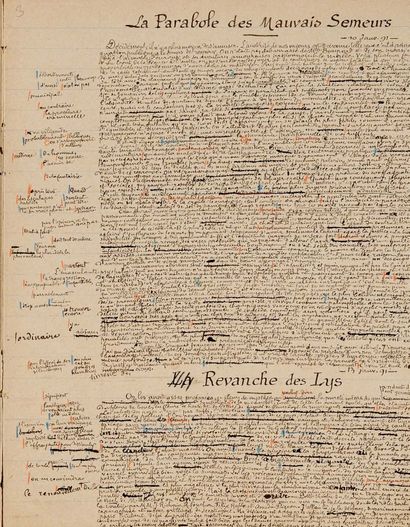 BLOY Léon (1846-1917). MANUSCRIT autographe, La Femme pauvre et autres textes, [1890-1901]...
