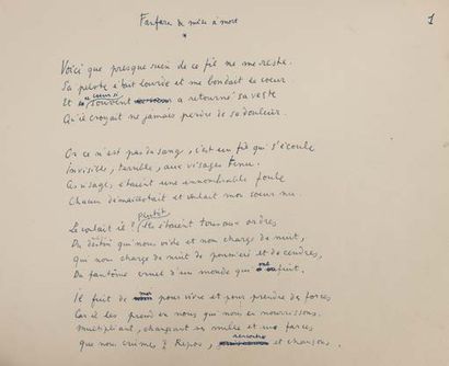 COCTEAU JEAN (1889-1963). MANUSCRIT autographe, Le Chiffre sept, 1952 ; 18 pages...