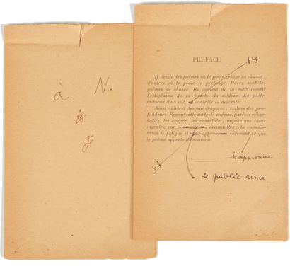 COCTEAU JEAN (1889-1963). Corrected proofs, and 4 L.A.S., 1927-1944. Poetry. Morceaux...