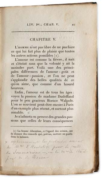 STENDHAL (1783-1842). De L'Amour; by the author of the Histoire de la peinture en...