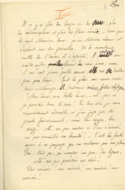 GIDE André (1869-1951). 
AUTOGRAPHIC MANUSCRIPT, Du Narcisse, [1890]; 32 leaves,...