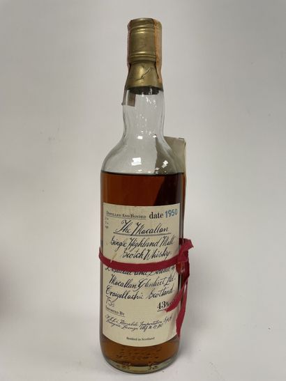THE MACALLAN SINGLE HIGHLAND MALT SCOTCH WHISKY 1 bottle, 1950. 

In wooden case,...
