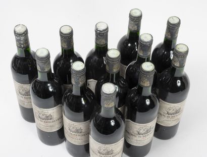 AMIRAL DE BEYCHEVELLE 12 bottles, 1988.

Saint-Julien.

High shoulder - neck levels.

Small...