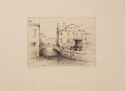 Edgar CHAHINE (1874-1947) Venice, the Laguna, 1923.

Drypoint on paper.

Artist's...