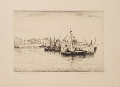 Edgar CHAHINE (1874-1947) Le Croisic, 1931.

Drypoint on paper.

Artist's proof.

Signed...