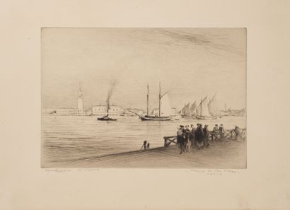 Edgar CHAHINE (1874-1947) Il Bacino di San Marco, 1922.

Drypoint on paper.

Artist's...