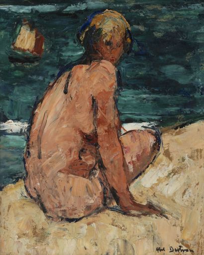 Abel BERTRAM (1871-1957) Female nude on the beach.

Oil on canvas.

Signed lower...