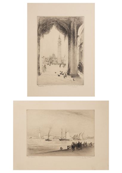 Edgar CHAHINE (1874-1947) Il Bacino di San Marco, 1922.

Drypoint on paper.

Artist's...