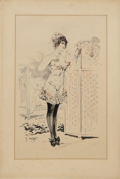 Georges CONRAD (1874-1936) The toilet, 1918.

Graphite, ink and colored pencil on...