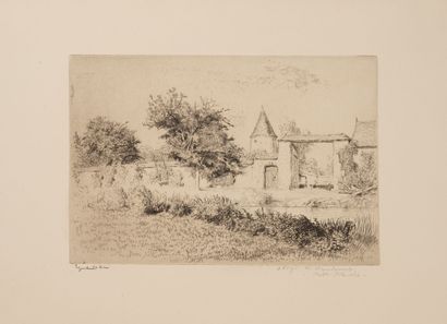 Edgar CHAHINE (1874-1947) Charpont, Abbey of Coulomb, 1914.

Etching on paper.

Signed...